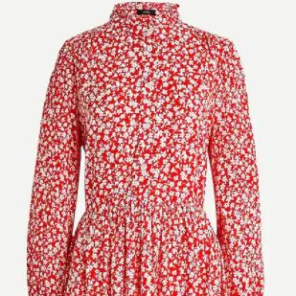 J.Crew Tall Shirt Dress in Floral Prarie, Medium